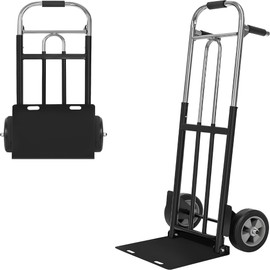 IRONPOW Folding Hand Truck Dolly - 600 LB Capacity, Heavy-Duty Wheels and Compact Design for Moving Heavy Loads in Warehouses, Offices, Homes, and Shopping