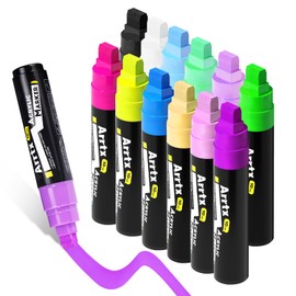 Arrtx Jumbo Poster Markers, 10mm Jumbo Felt Tip 12 Colors, Acrylic Paint Markers Permanent Paint Pens for Rock Painting, Blackboards, Windshield, Outdoor Paintings DIY Crafts Making