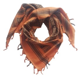 MILSPEC SURPLUS 100% Cotton Rustic Orange and Black Shemagh Scarf Arab Keffiyeh Military Desert Head Neck Wrap R.R.P. £11.99
