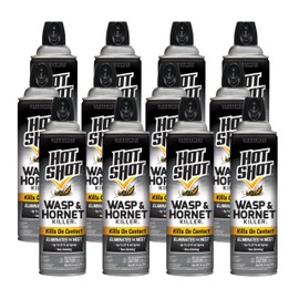 HOT SHOT Hot Shot Wasp & Hornet Killer, Aerosol, 14-Ounce, 12-Pack Black