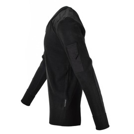 Original British Police Sweater Commando Black V-Neck Long Sleeve Men Pullover Military Security Jumper, X-Large