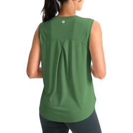 SANTINY Women's Sleeveless Workout Tops Breathable Lightweight Active Tennis Yoga Shirts Athletic Running Tank Tops for Women (Green_M)