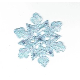 Wholesale Applique Snowflake Blue Iridescent Christmas Iron on Patch