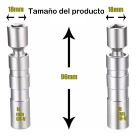 Generic Dado Para Bujías 14mm/16mm Flexible-magnético