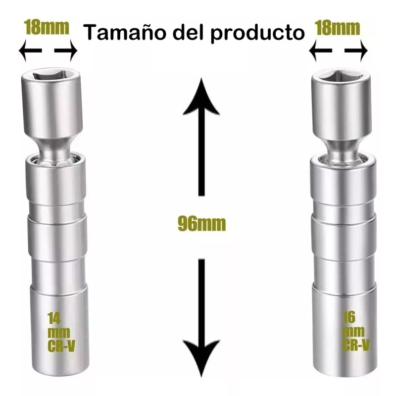Generic Dado Para Bujías 14mm/16mm Flexible-magnético