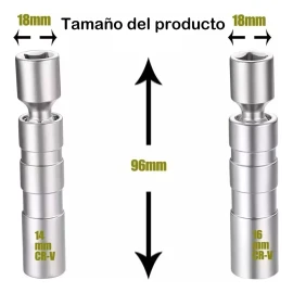 Generic Dado Para Bujías 14mm/16mm Flexible-magnético