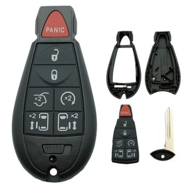Replacement Key Fob Shell Case Fits for Chrysler Town Country Dodge Ram 1500 2500 3500 Grand carava Durango Grand Caravan Journey Jeep Grand Cherokee Keyless Entry Remote Control Pad Cover (7 Button)