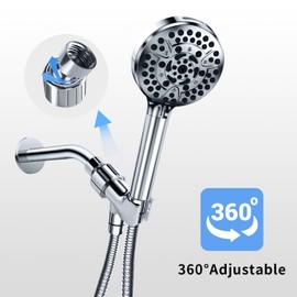 Shower Head Holder for Handheld Shower Head, 360°Adjustable,Premium ABS Material, The Surface is electroplated,Suitable for a Variety of Handheld Shower Heads, with its 1/2-inch Universal Design.