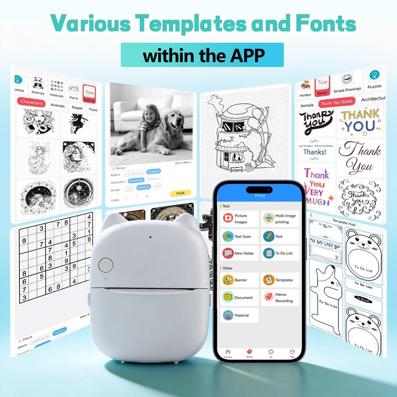 NANSIKE AI Voice Sticker Printer - Mini Portable Thermal Stickerbox