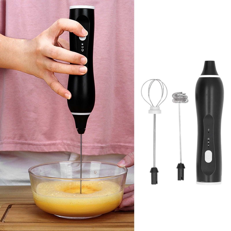 Electric Handheld Mixer USB Rechargeable 3 Level Speed Adjustable Low