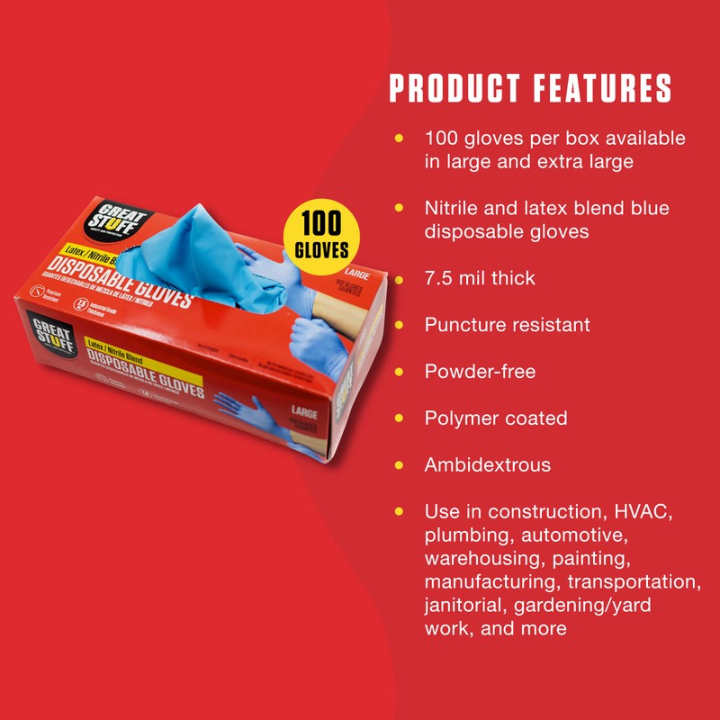 Great Stuff | Cleaning Gloves | Multiuse Applications | 100