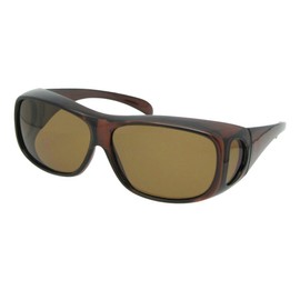Fit Over Sunglasses Non Polarized Medium F1 (Brown Frame-Non Polarized Brown Lens)