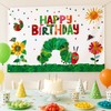 Caterpillar Birthday Decoration Backdrop, Cartoon Caterpillar Party Banner