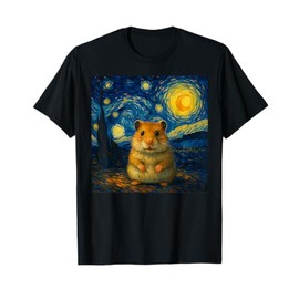 Hamster Starry Night Van Gogh Art for Men Women Kids T-Shirt