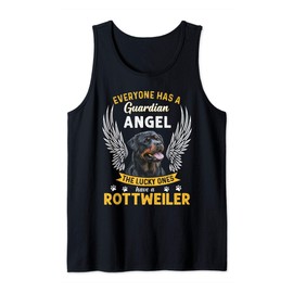 My Rottweiler Is A Guardian Angel Tee Gift Who Loves Pets Tank Top