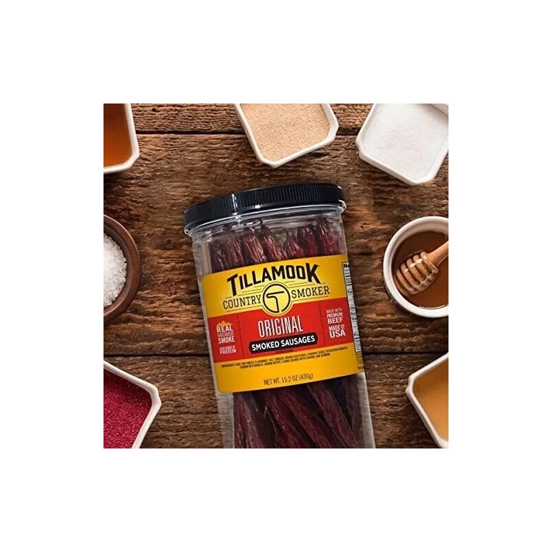 Tillamook Country Smoker Real Hardwood Smoked Sausages, Original Beef, 15.2