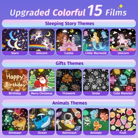 PIKOY Night Light for Kids, 15 Films+15 Lullaby Sound Machine for Kids Baby Shusher, Remote+Rechargeable Unicorn Lamp, 360 °Rotation Princess Night Light Projector Unicorn Gifts for Girls Toys