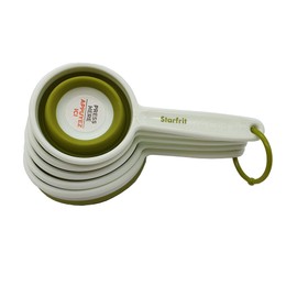 Starfrit 093130-003-0000 Starfrit 093130 5-Piece Measuring Cup Set - Collapsible, Green