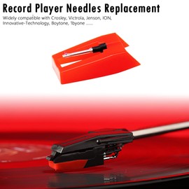 SOOFOTOO 3pcs Record Player Replacement Needles with Tinplate Storage Case, Turntable Record Stylus Compatible with Crosley Victrola Jensen 1byOne Boytone And More Vinyl Record Players