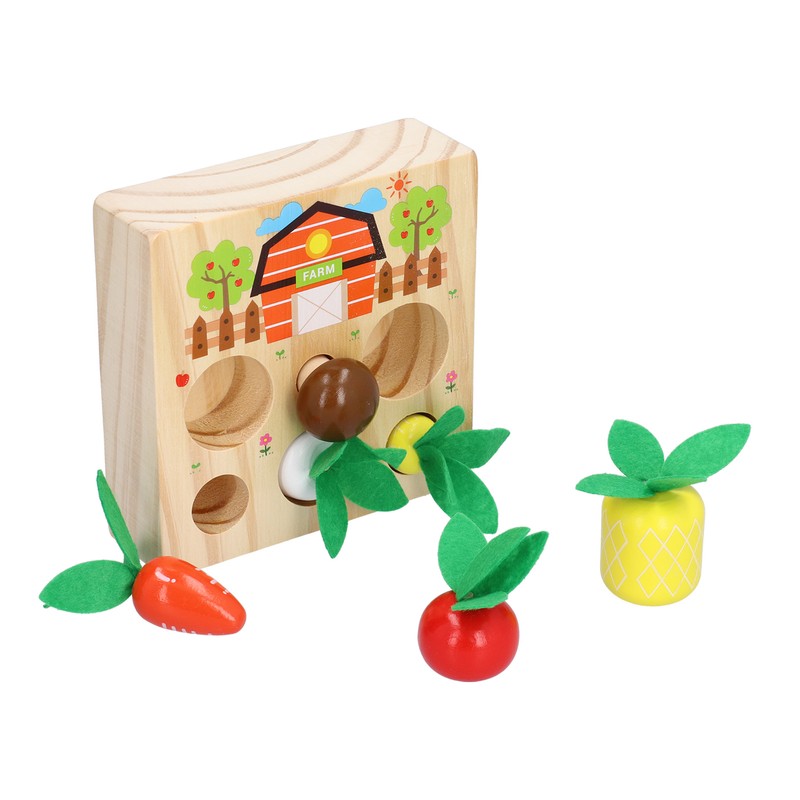 Baby Carrot Harvest Game Wooden Carrots Shape Sorting Matching Puzzle