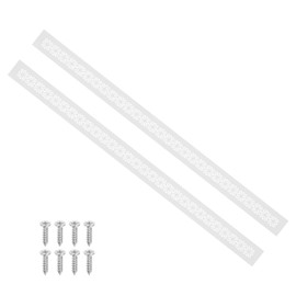 PATIKIL 31 x 2 Inch Door Air Vent Cover, 2 Pcs Heavy Duty Aluminum Grille Ventilation Cover Louvered with Mounting Screws for Cabinet Wardrobe Door, White