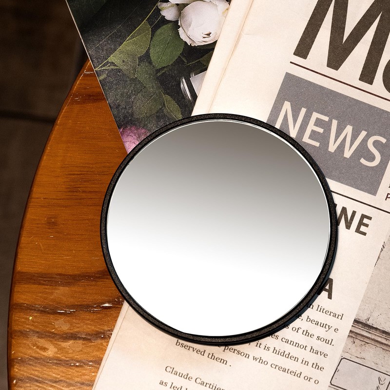 Retro metal compact travel mirror 1x magnification compact portable foldable,
