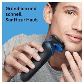 Braun Series 5 Elektrorasierer f√ºr Herren, Nass- und Trockenrasur, Turbo und Standard Modus, Wasserdichter Folienrasierer, Made in Germany, Mit Clean & Charge Reinigungsstation, 52-B7000cc, Blau