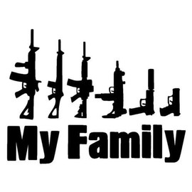 CLKJYF My Family Guns Car Sticker Truck Window Bumper Vinyl Graphic Laptop Motorcycle Decal