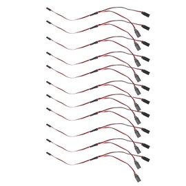10Pc Servo Extension Cable Cord 3 Pin Female to Male Wire Connector Board Remote Control Y Type 300mm(11.81in)