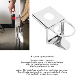 Keenso Universal Adjustable Folding Cup Drink Holder, Stainless Steel RV Up Cup Holders Bottle Stand for Yacht Office