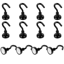 Ant Mag Magnetic Hooks 12 Pack 9 kg (20 lbs) Super Magnets Hooks with Neodymium Rare Earth for Cruise Ship Accessories Hanging Door Holder Key Home Office Refrigerators BBQ