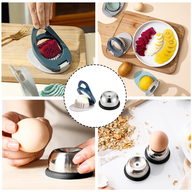 QUNLIUJIAO Set of 2 Egg Cutters with Egg Cutter, Egg