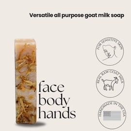 Premium Goat Milk Soap Bars - Dry Skin, Gentle, Organic & Soothing - Hand Made in USA with Real Goat Milk - Large 5 OZ (Pack of 4) - (Calendula)