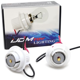 iJDMTOY 1156 7506 7527 P21W HP4730 Combination Socket w/White Base & Pigtail Wiring Harness Compatible with Parking Lamp, Tail/Brake, Backup Light, etc