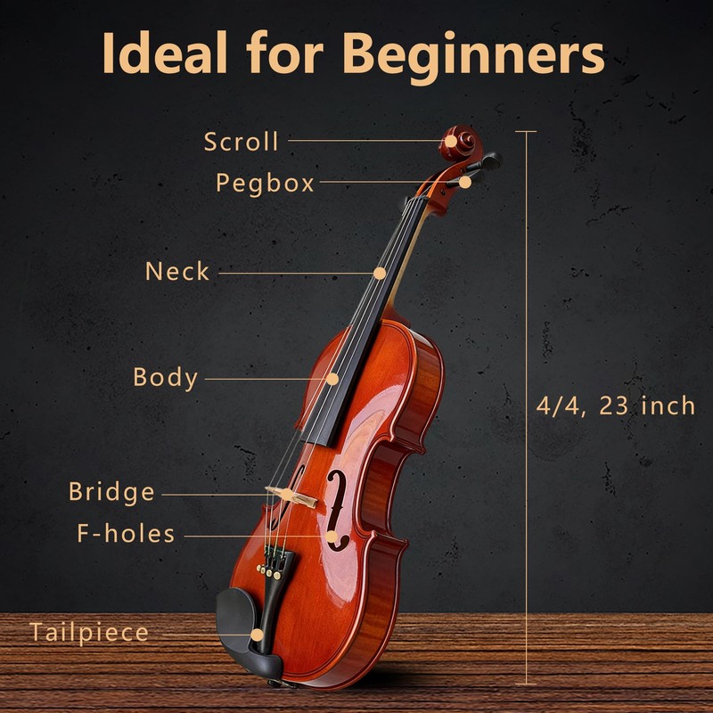 Acoustic Violin 4/4 Full Size Set,Beginner Violin for Adults Students