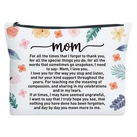 UDNADKEX Mom Gift from Daughter Son, Christmas, Birthday, Mother's Day Gift for Mum Mother Thank You Gift Makeup Bag, Mom Appreciation Gift, and Day By Day You Mean More to Me