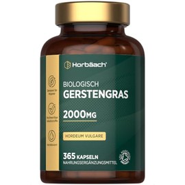 Organic Barley Grass Capsules 2000 mg | 666 mg per Vegan Capsules | 8:1 Extract | Organic Barley Grass | Pack of 180 | Horbaach