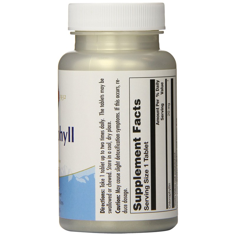 KAL Chlorophyll Tablets, 20 mg, 100 Count