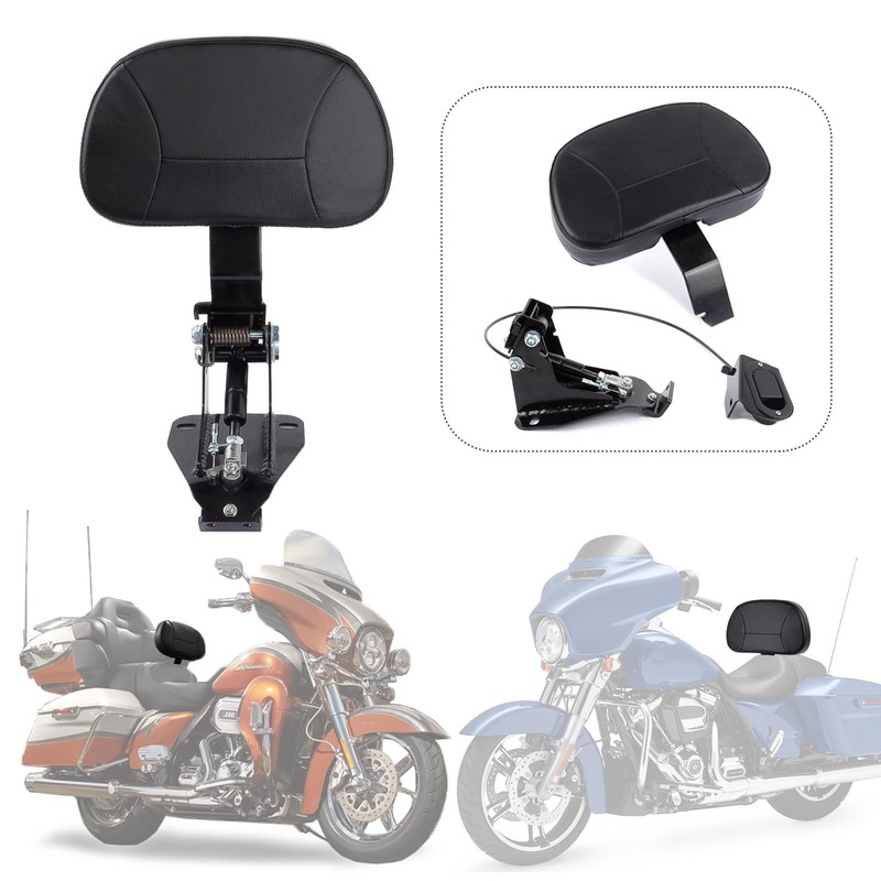Adjust Rider Backrest - PSLER Foldable Driver Backrest for Touring