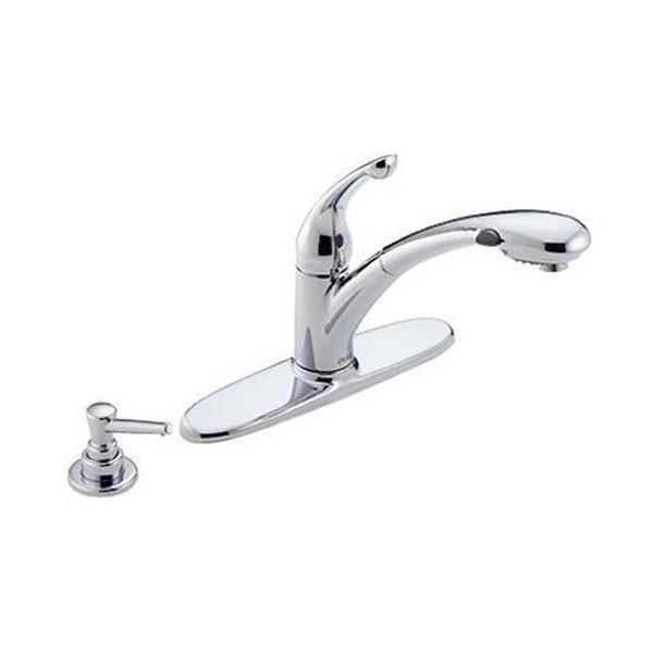 Delta 470-PROMO-DST Signature Single Handle Pull-Out Kitchen Faucet, Chrome
