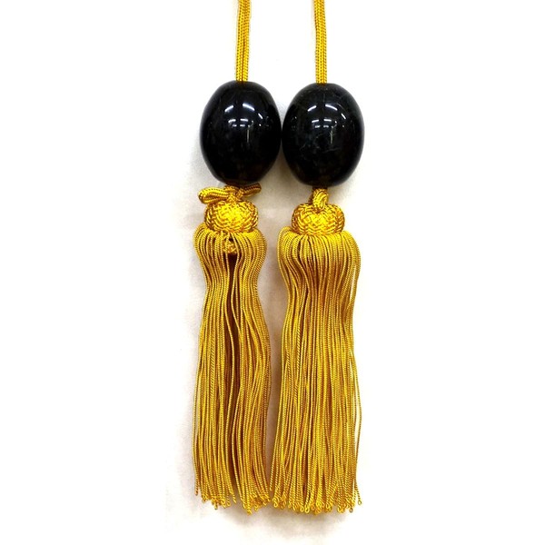 Fuchin Onyx (black series, egg-shaped) (tassel color: golden brown) [hanging scroll related product] onyx barn sa8101-3