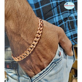 SHINDE EXPORTS pure copper large solid heavy chain link bracelet for men women (designer 12gms)