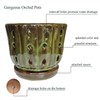 Grdthzey Ceramic Orchid Pots with Attached Saucer and Drainage Hole