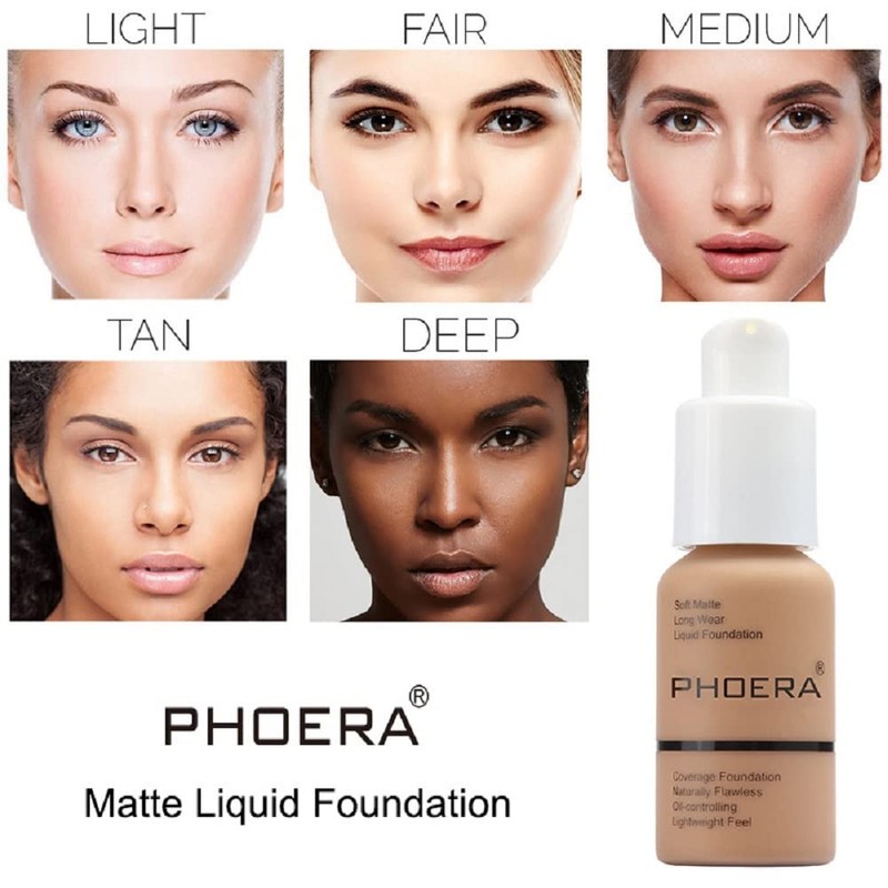 PHOERA Foundation,Flawless Soft Matte Oil Control Liquid Foundation, 24 HR