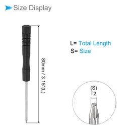 CoCud Mini Torx Screwdriver, Size T2, Length 80 mm, Carbon Steel, Small 6 Point Screwdriver with Non-Slip Grip - (Applications: for Glasses, Watches or Laptops) Pack of 10