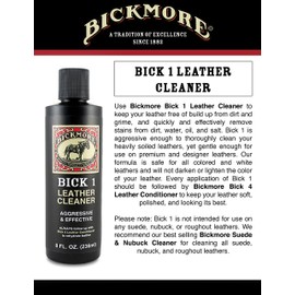 Bickmore Bick 1 Leather Cleaner 8 oz - Clean Dirt, Oil, Sweat, Salt, and Water Stains from All Colored, White, and Black Leather