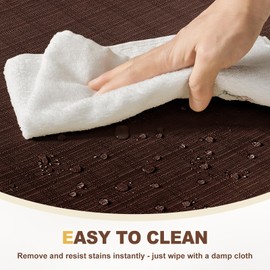 downluxe Chair Cushions for Dining Chairs, Waterproof Kitchen Chair Pads, Non-Slip Dining Seat Cushion with Ties, 17" x 16" x 2.5", Brown, 4 Pack