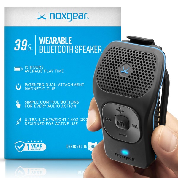 noxgear 39g Wearable Bluetooth Speaker, Magnetic Mini Clip-On, Waterproof Up