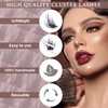 Cluster Lashes QUEWEL 72 Pcs Wide Stem Individual Lashes C/D