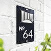 Custom Signs Solar Illuminated Modern Anthracite House Number Sign 24cm